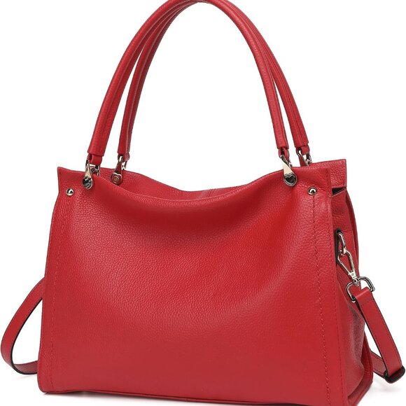Women Genuine Leather Purses Handbags Tote Bag Shoulder Bag Top Handle Satchel L